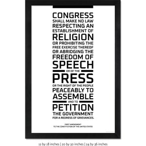 The First Amendment: An unframed print image 5