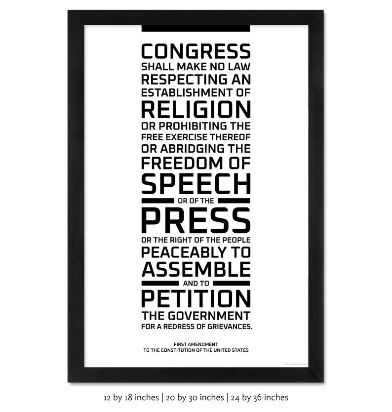 The First Amendment: An unframed print image 5