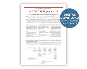 The Declaration of Independence: A digital download in multiple sizes and formats