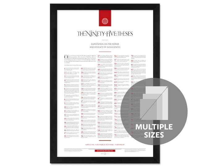 The Ninety-five Theses by Martin Luther: A print in multiple sizes