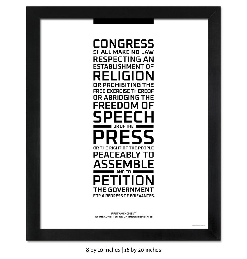 The First Amendment: An unframed print image 3