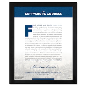 The Gettysburg Address: A print in multiple sizes