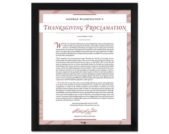 George Washington’s Thanksgiving Proclamation of 1789: A print in multiple sizes