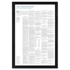 The Constitution of the United States — The complete text: The original 7 articles + all 27 amendments — A 24- by 36-inch unframed print