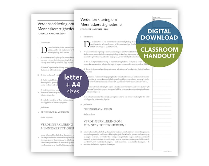 Verdenserklæring om Menneskerettighederne | Universal Declaration of Human Rights — Danish (United Nations | 1948)