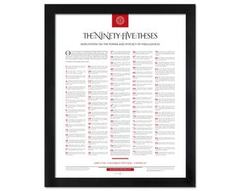 The Ninety-five Theses by Martin Luther: A print in multiple sizes