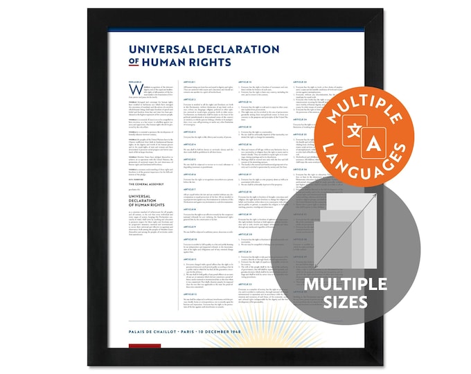 Universal Declaration of Human Rights: A print in multiple sizes and languages