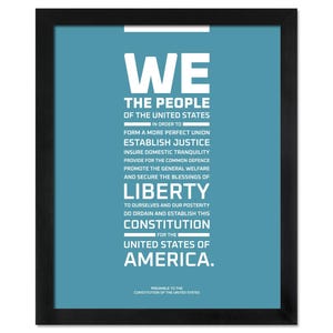 The Preamble to the Constitution of the United States: An unframed print