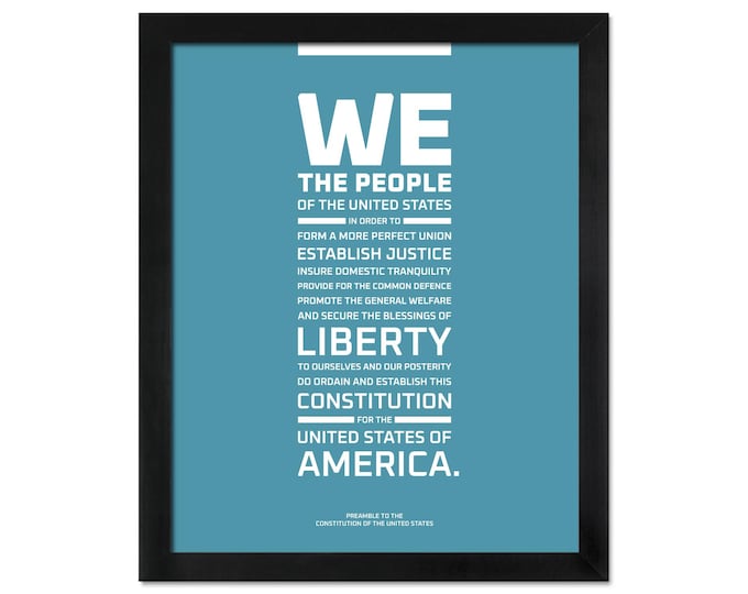 The Preamble to the Constitution of the United States: An unframed print