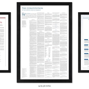 Americas Founding Documents: The Declaration of Independence the Constitution the Bill of Rights pack of 3 unframed prints 18 by 27 inches