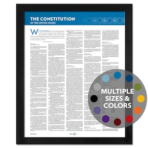 The Constitution of the United States: The original 1787 text — An unframed print in multiple sizes and colors