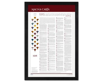 Magna Carta, 1215: A print in multiple sizes in English or Latin