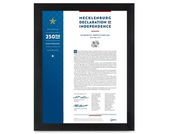 Mecklenburg Declaration of Independence — 250th anniversary edition: A print in multiple sizes