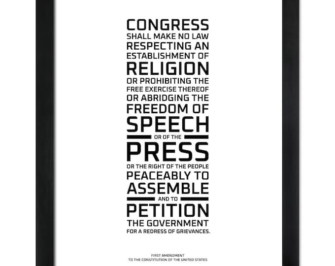 The First Amendment: An unframed print