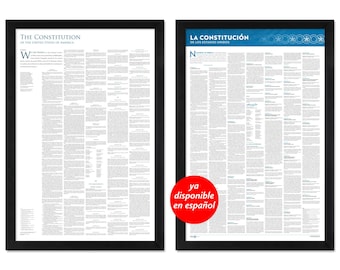 The Constitution of the United States: The complete text — A 24- by 36-inch unframed print in English or Spanish