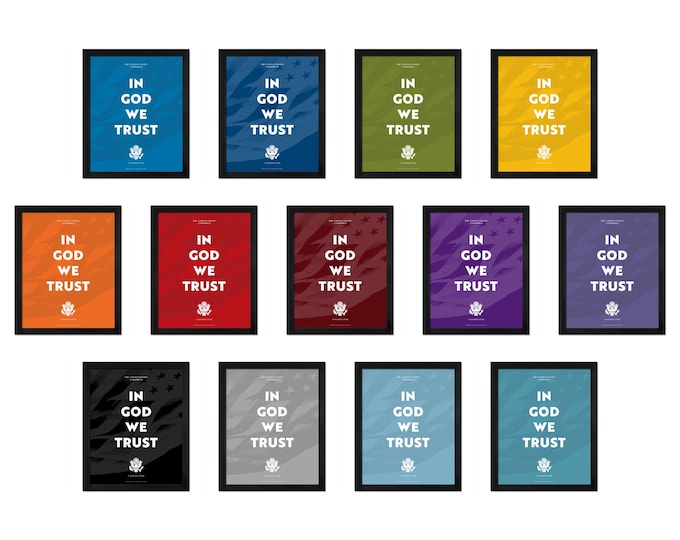 In God We Trust: A print of the motto of the United States in multiple sizes and colors
