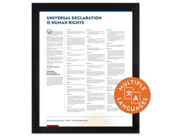 Universal Declaration of Human Rights: A print in multiple sizes and languages