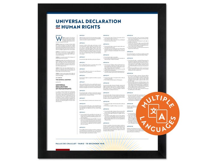 Universal Declaration of Human Rights: A print in multiple sizes and languages