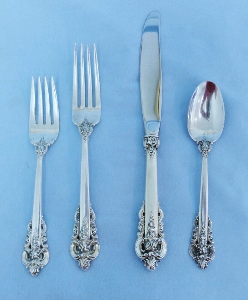 Wallace Grand Baroque Four Piece Sterling Silver Place Setting