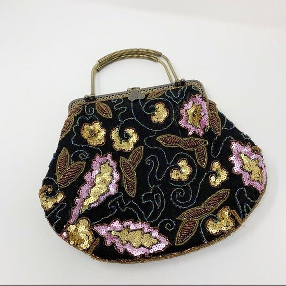 Vintage Black Beaded Handbag