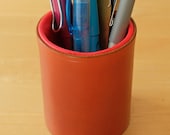 Leather Pen Holder Pot (Metallic Copper)