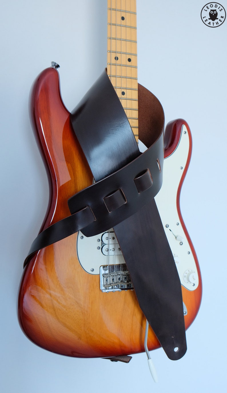 Leather Guitar Strap, Made to Order image 2