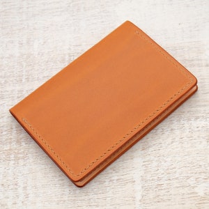 Leather Card Wallet Cowboy Tan/Natural Kangaroo image 2