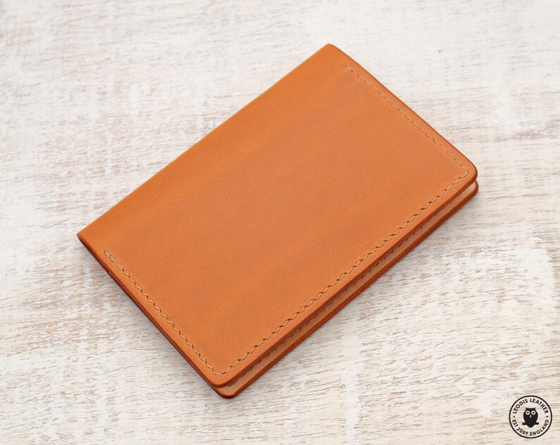 Leather Card Wallet Cowboy Tan/Natural Kangaroo image 2