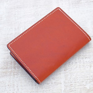 Leather Card Wallet Whisky/Tan Kangaroo image 3