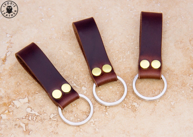 Leather Keyring choice of colours image 3