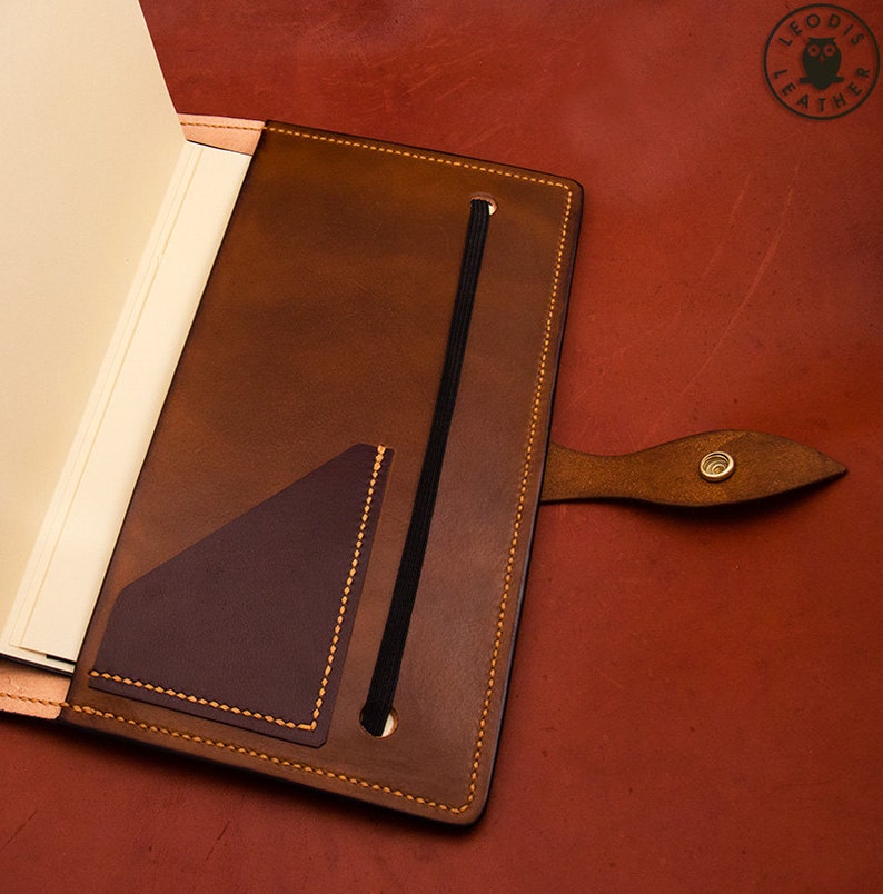 Leather Moleskine Cover 13x21cm Notebook Antique Brown Etsy