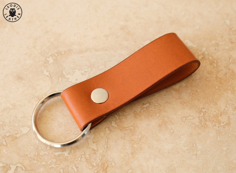 Leather Keyring choice of colours image 1