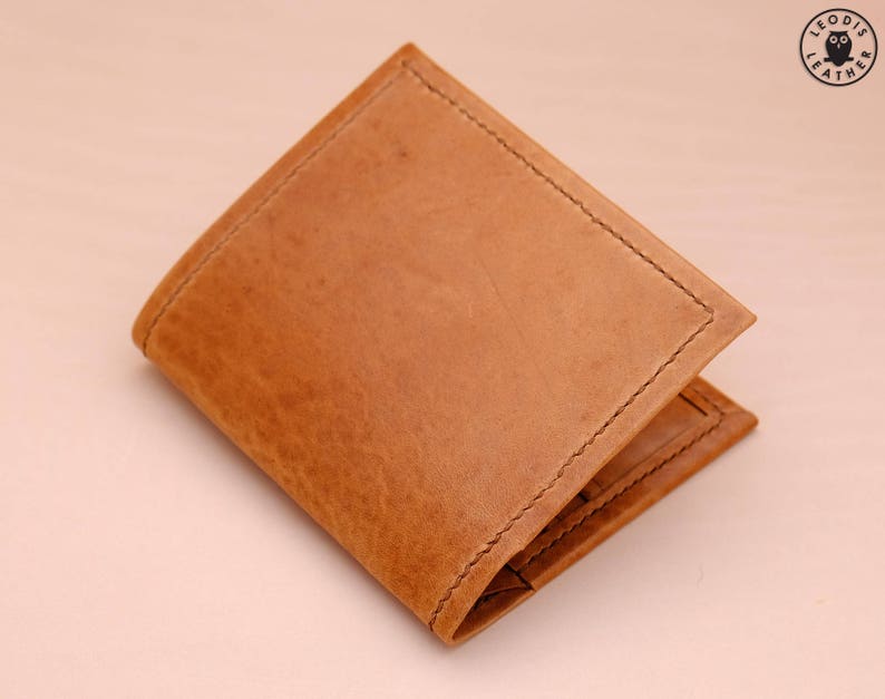 Gents Horsehide Leather Card Wallet Natural image 2