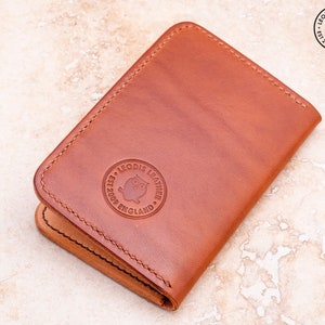 Leather Card Wallet Spanish Brown/Natural Cowhide image 3