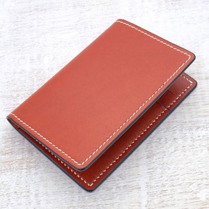 Leather Card Wallet Whisky/Tan Kangaroo image 2