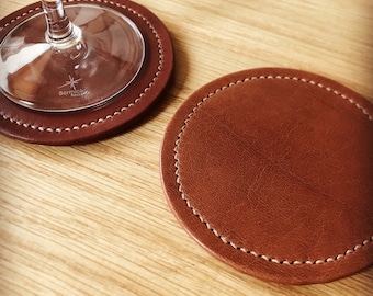 Leather Coaster (rosewood)