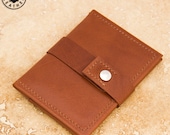 Leather ID/travel card holder (chestnut buffalo calf)