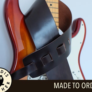 Leather Guitar Strap, Made to Order image 1