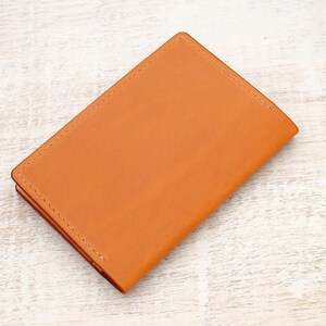 Leather Card Wallet Cowboy Tan/Natural Kangaroo image 3