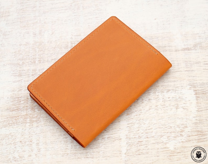 Leather Card Wallet Cowboy Tan/Natural Kangaroo image 3