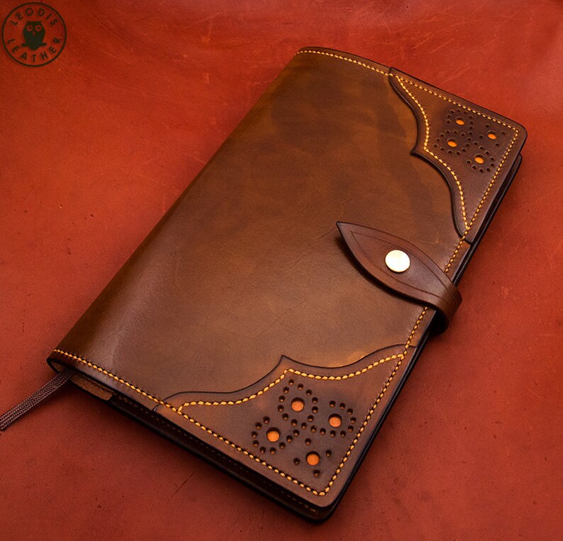Leather Moleskine Cover 13x21cm Notebook Antique Brown Etsy