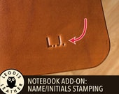 Notebook add on: name/initials stamping