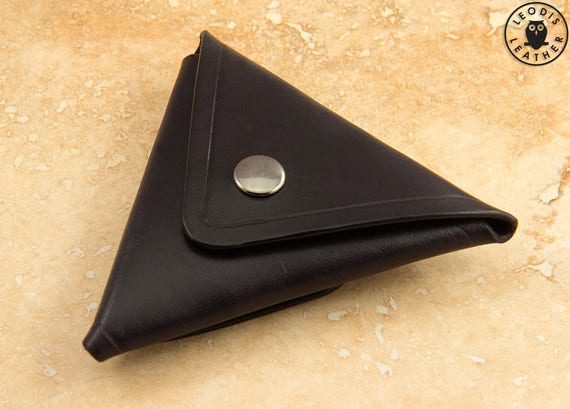 FREE Leather DIY Wallet Pattern - No Sew Triangular Coin Pouch