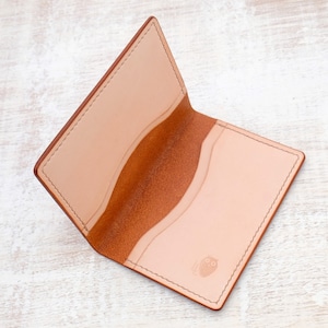 Leather Card Wallet Cowboy Tan/Natural Kangaroo image 1