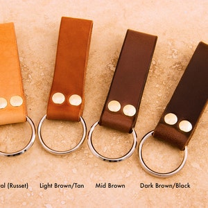 Leather Keyring choice of colours image 2