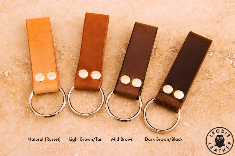 Leather Keyring choice of colours image 2