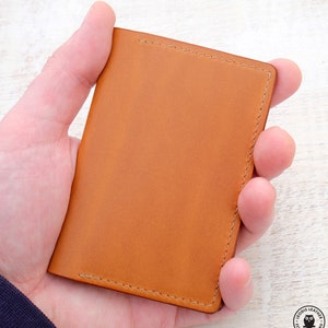 Leather Card Wallet Cowboy Tan/Natural Kangaroo image 4