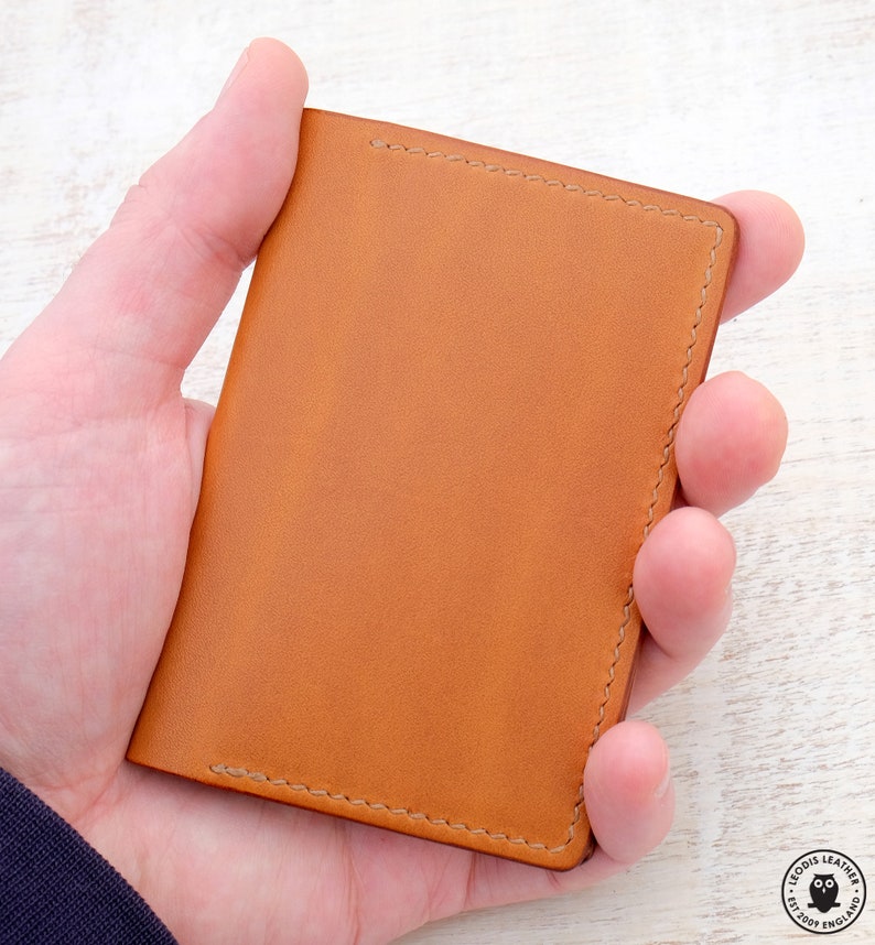 Leather Card Wallet Cowboy Tan/Natural Kangaroo image 4