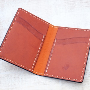 Leather Card Wallet Whisky/Tan Kangaroo image 1