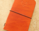 Leather Field Notes or Moleskine Cahier Notebook Cover (Peace Heart)